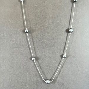 Dark Silver / Pewter bead necklace